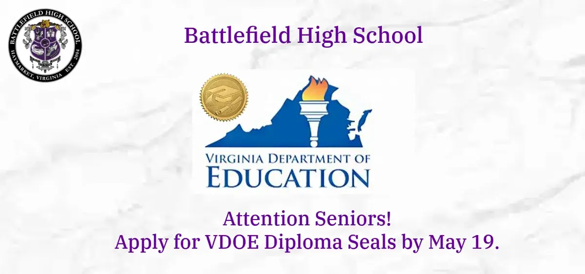 Seniors: Apply for VDOE Diploma Seals - Battlefield High School